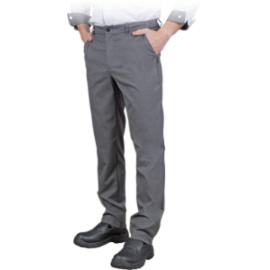 LENTO-M - męskie spodnie kucharskie do pasa, 70% poliester, 27% bawełna, 3% spandex, 215 g/m² - S-3XL.