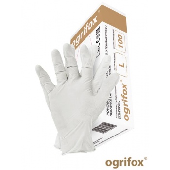 OX-LAT - Rękawice lateksowe, pudrowane 100% lateksu  100 szt. - S,M,L,XL.