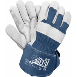 RBCMBLUE - rękawice ochronne wzmacniane skórą bydlęcą dwoinową, usztywniony mankiet - 10.