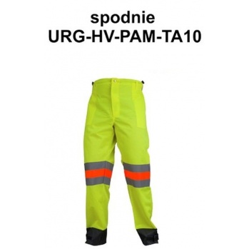 URG-HV-PAM-TA10 - spodnie ostrzegawcze do pasa z pasami fluorescencyjnymi.