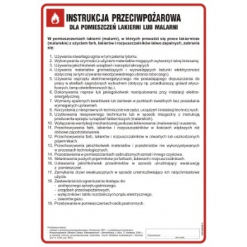 DB013 Instrukcja przeciwpożarowa dla lakierni (malarni)