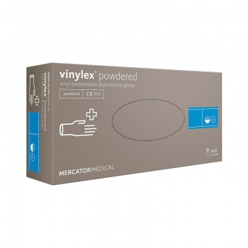 Vinylex rękawiczki vinylowe pudrowane, diagnostyczne, roz. S, 100 szt. w opakowaniu